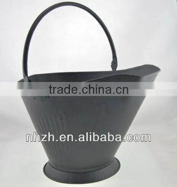 Fireplace Matte Black Metal Coal Bucket photo-4