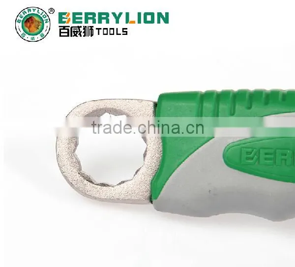 BERRYLION 12'' Nickel Alloy Plated Adjustable Wrench, PVC Handle Grip Spanner photo-4