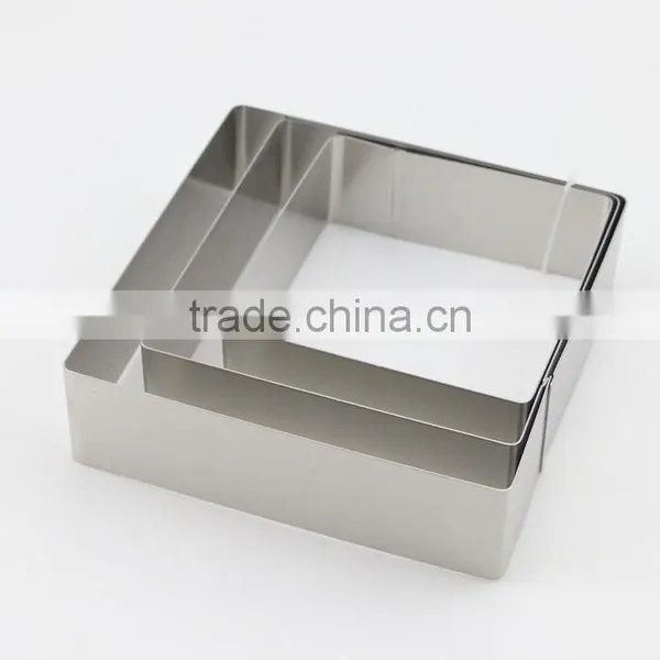 3 Sizes Stainless Steel Rectangular Molding Baking Cake Tools Pastry Rings photo-4