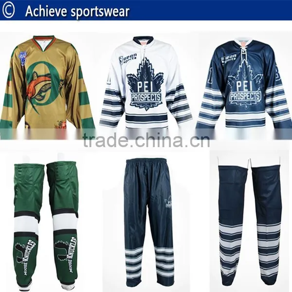 Active Custom Ice Hockey Shirts/jerseys/socks/uniform 100% Polyester Sublimation Fabric photo-2