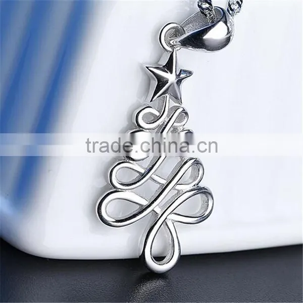 Christmas Gift 925 Sterling Silver Hang Christmas Trees Pendant photo-5