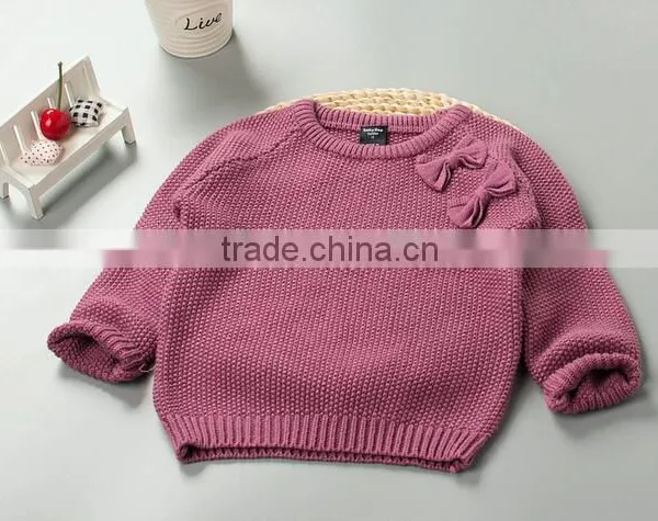 Fashion Crew Neck Long Sleeve Baby Girls Sweater photo-2