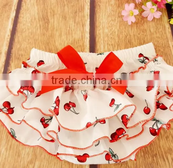 Wholesale Ruffle Diaper Covers Baby Cotton Bloomers Pink Ruffle Print Floral Bloomers photo-4