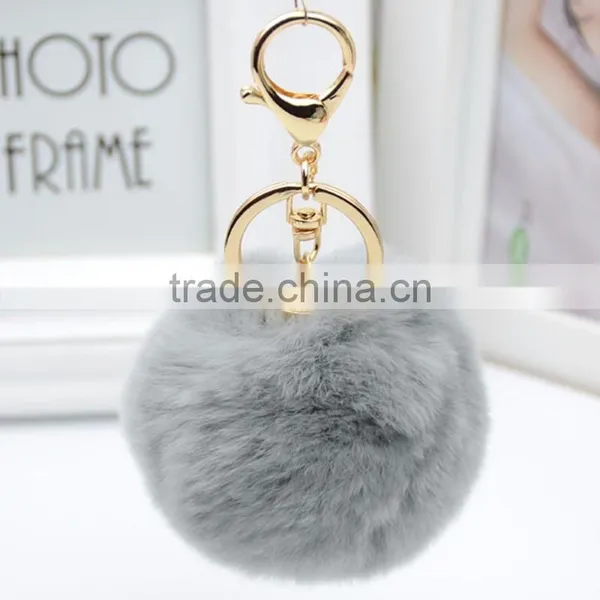 Myfur Rabbit Fur Ball Plush Fur KeyChain POM POM Keychain Tassel Pompom Car Bag Keychain photo-4