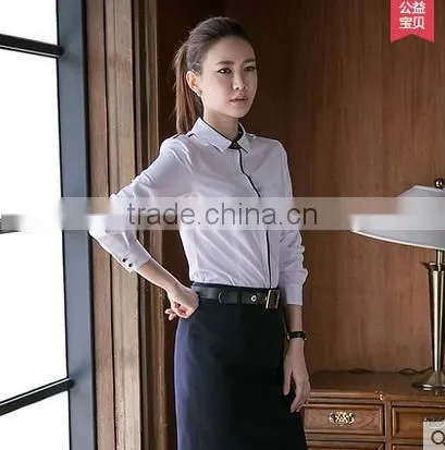 Ladies's Blouses Top Formal Woman Business Office Long Sleeve Slim Shirt