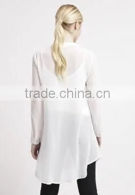 Basic Long Section White t Shirt Long Sleeve Fashion Casual Tunic photo-3