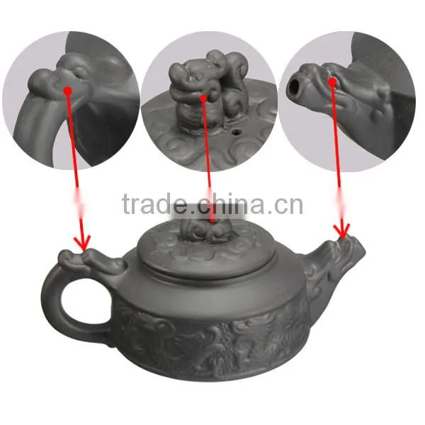 New Arrival Chinese Dragon Kung Fu Tea Sets Yixing Purple Clay Teapot Black Teacup 3 Pcs/Set Tea Service High Quality Tea Set photo-5