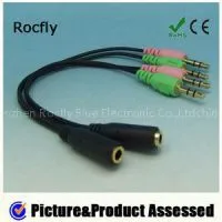 1 Female To 2 Male To Audio Cable