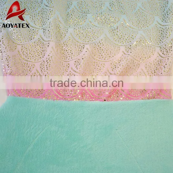New Design Gradient Color Flannel Fleece Mermaid Tail Blanket photo-5