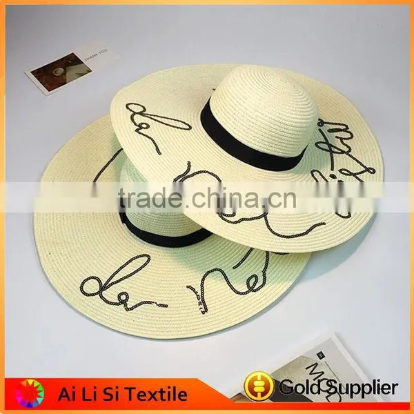 New Arrival Fashion Ladies Woman Bohemia Summer Straw Sun Visor Wide Large Brim Floppy Fold Summer Swimming Beach Straw Hat photo-2