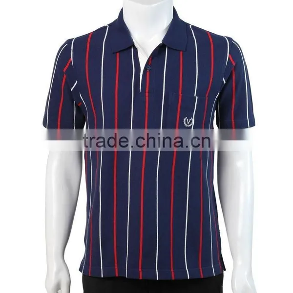 Men's Vertical Striped Racing Famous Brands of Polo Shirts photo-2