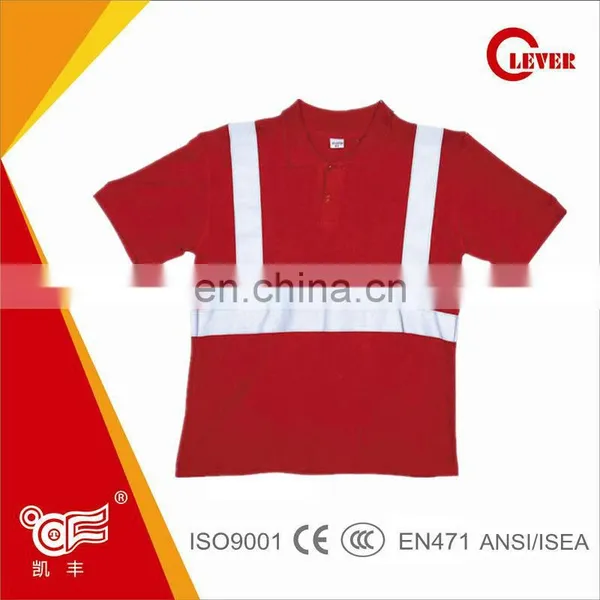 Red 160GSM Net Fabric Reflective Safety T Shirt for Worker KF-039-T