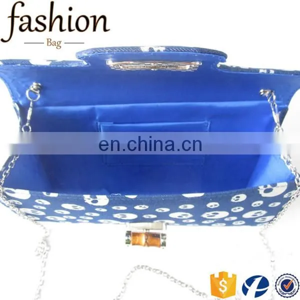CR Sample Available Western Styles Jeans Material Envelpe Shape Skull Pattern Popular Luxury Denim Fabric Handbags photo-2