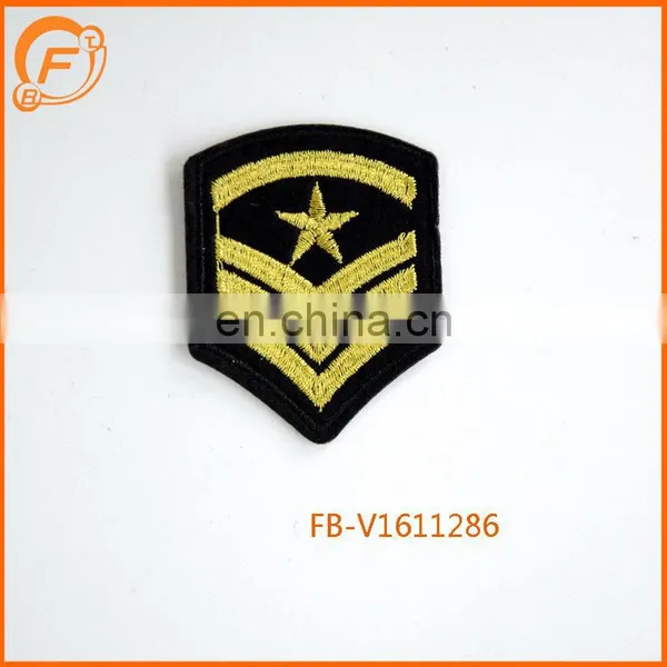 Iron Embroidery Patched Badge Custom Embroidery Patch Yellow Or Silver
