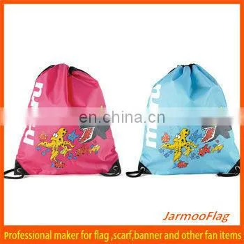 student custom nylon drawstring backpack