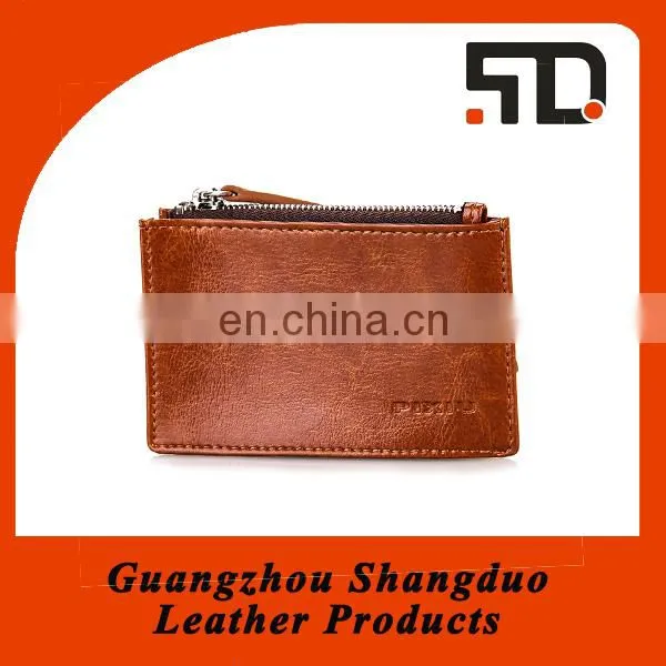 High Level Zipper Leather Coin Purse Coin Case photo-2