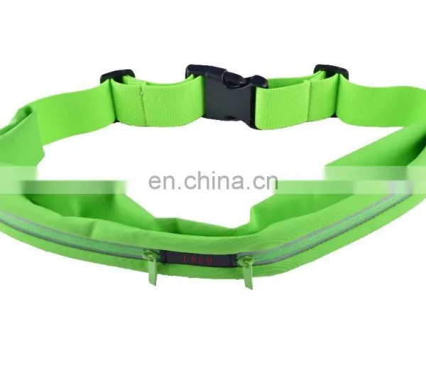 Custom Logo Waterproof Lycra Running Belts Waist Pack With Two Pockets