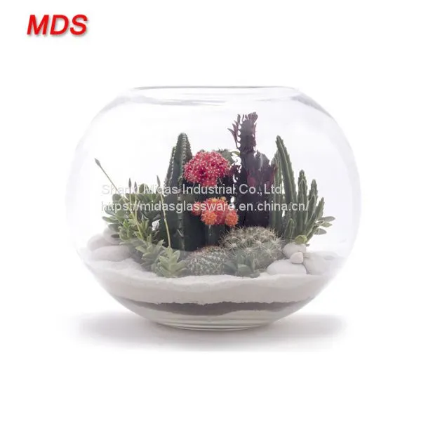 Hot Sale Sphere Shape Large Glass Fish Bowl Decorations
