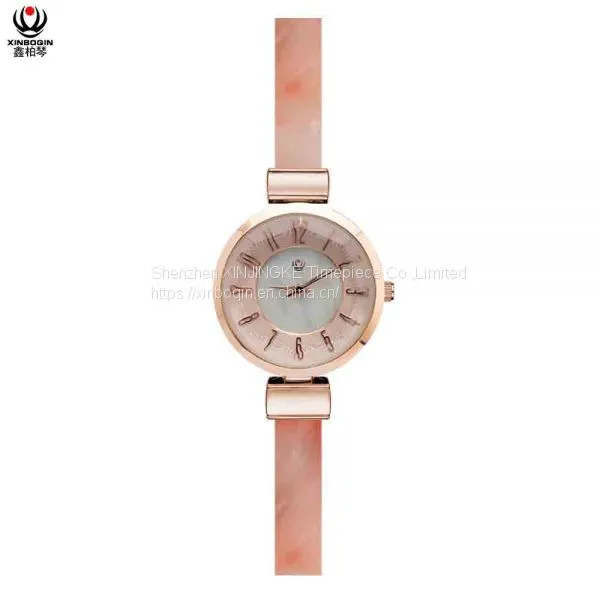 XINBOQIN Supplier Custom Brand Luxury LOGO Woman Fashion Elegant Quartz Acetate Watch photo-2