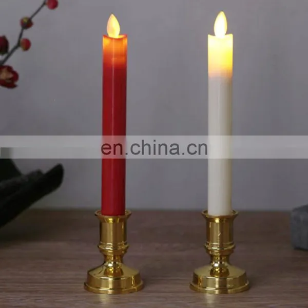 2 Packs Yellow Light Flashing Christmas Led Candle for Events Party Wedding photo-2