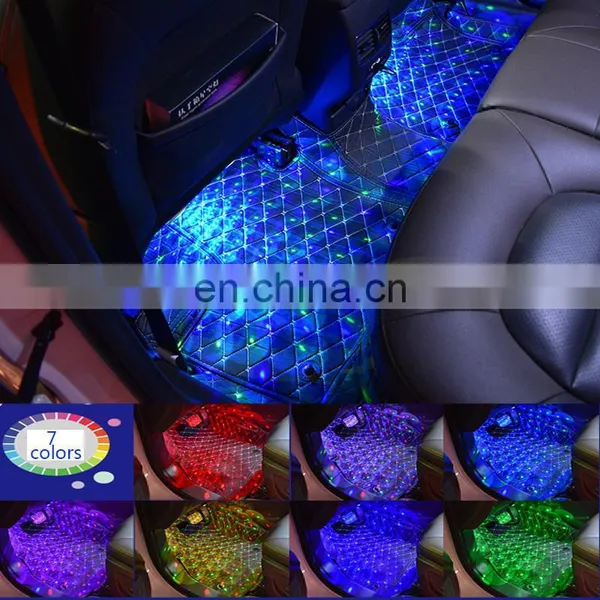 2019 Car Interior Floor Foot Star Ambient Light With USB Led RGB Color Cycle Flash Starry Atmosphere Lights Auto Decorative Lamp photo-4
