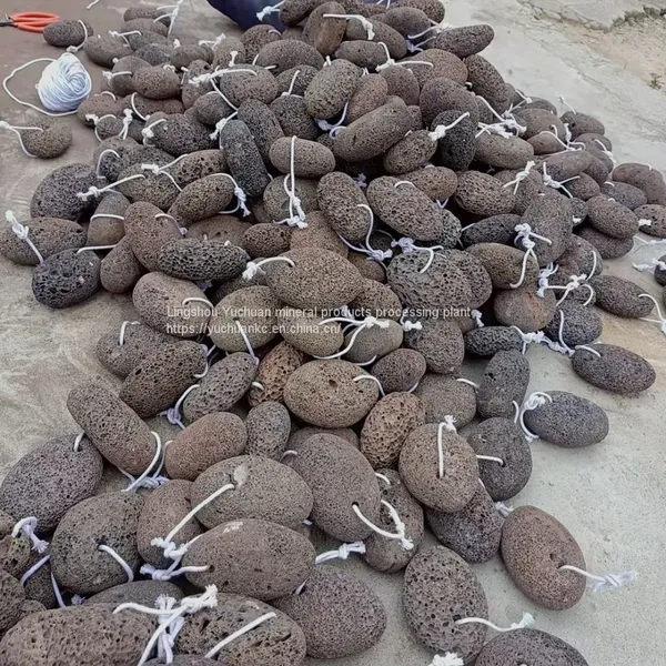 Volcanic Grindstone Tool Rope Wrapped Oval Double-sided Volcanic Grindstone photo-5