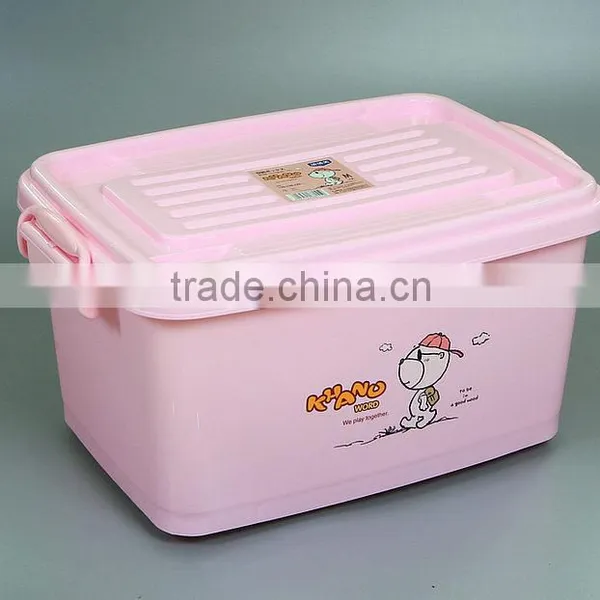 Multi Function Pink Home Large Plastic Storage Container Storage Box With Wheels photo-2