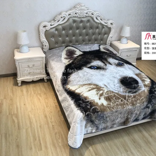 Truelove Lion Animal Pet Gift Flower Korean Mink Polyester Raschel Winter Bed Blanket photo-2