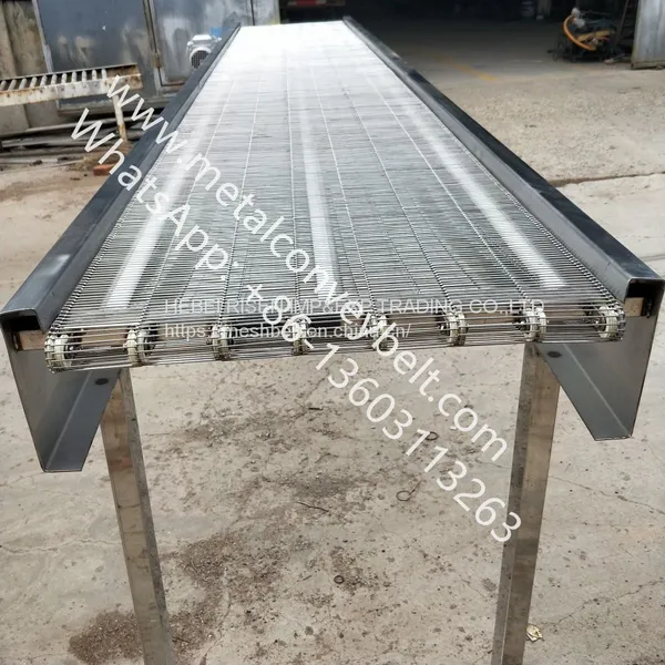Flat Flex Driven Conveyor Metal Belt Conveyor Wire Belt For Cooling Cake photo-3