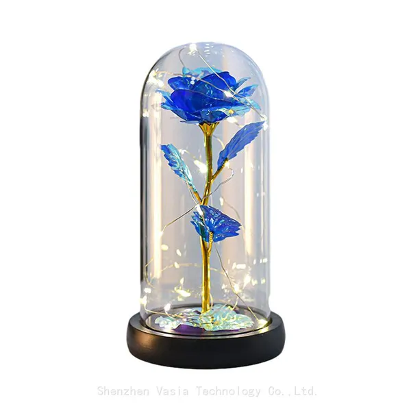 Wholesale Acrylic Cover Rose in Glass Dome With LED Light Women's Gift Sets for Valentine Wedding photo-4