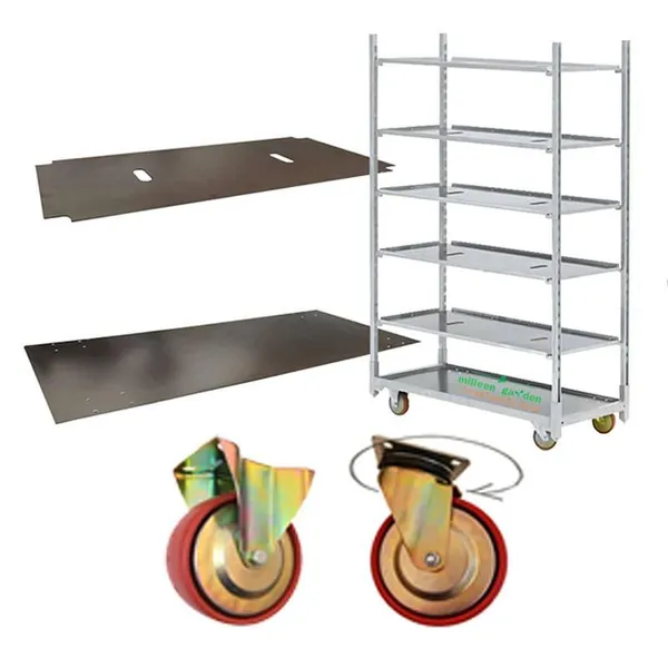 Danish Metal Steel Greenhouse Flower Transport Trolleys Hot DIP Galvanized Plant Shipping Trolley photo-4