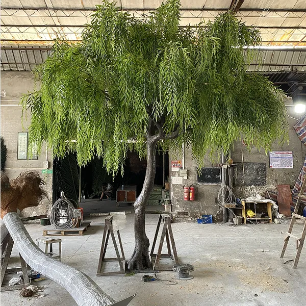 Commercial Grade Artificial Salix Tree Custom Size - Windproof Fake Willow for Landscaping Project, Fire Retardant & ECO photo-3