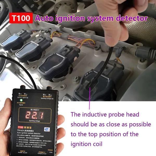 Auto Ignition System Detector 0-50KV Car Sparking Voltage Tester Portable 12V 24V COP Cylinder Ignition Error Analyzer photo-4