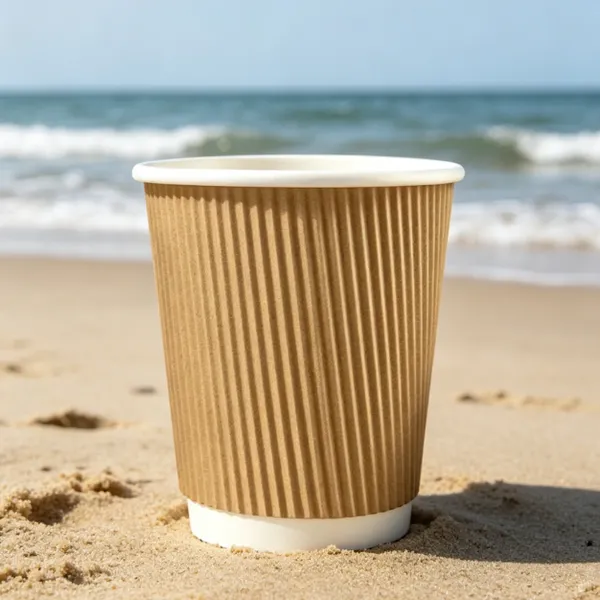 Ripple Wall Custom Logo Hot Paper Cups With Lid for Restaurants and Cafes photo-3