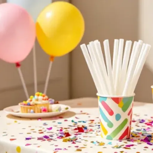 Lot de paillettes jetables en PP droits colorées pour sodas