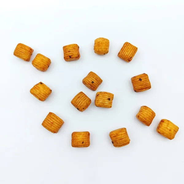 Healthy Non-fried Ridged Mini Rice Cracker Cubes With Spicy Seasoning for Private Label OEM Snack Suppliers photo-2