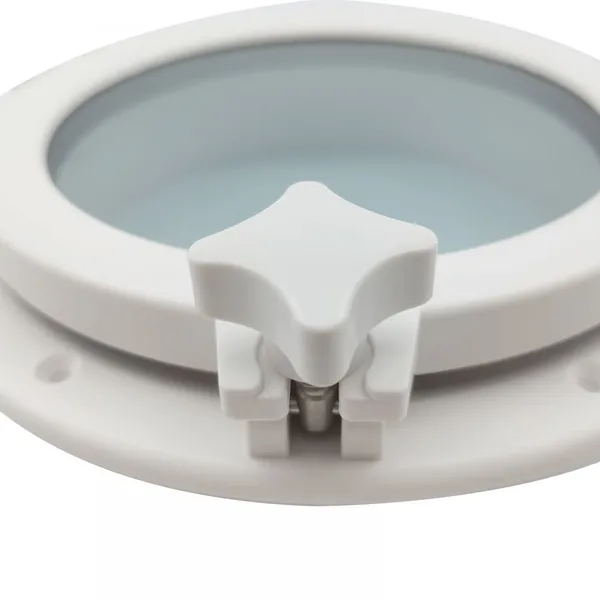 Lumaiwei Round White/Black Yacht Porthole Marine Sunroof Window for Boat Yacht Marine RV External Size 265mm