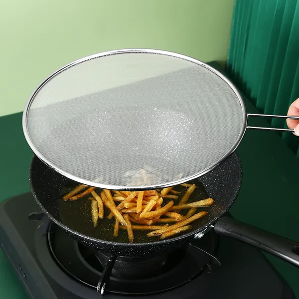 Supply 304 Stainless Steel Splatter Screen – Grease Splatter Guard, Kitchen Oil Filter Net & Splatter Screen With Oil Drain photo-2