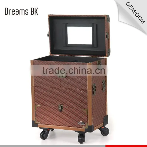 Hot Selling Professional Cosmetic Rolling PVC Trolley Case 360 Degree Makeup Case With Wheels photo-4