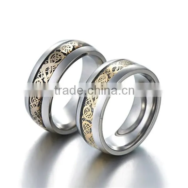 New Arrival Noble Unisex Fashion Electroplating Titanium Gilded Dragon Piece Environmentally Friendly Ring photo-2