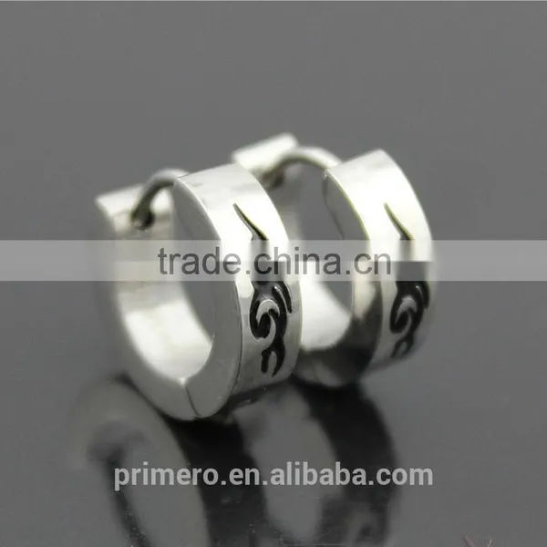 Men Women Stainless Steel Stud Earrings Small Circle Tattoo High Quality Fashion Jewelry photo-3