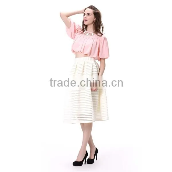 Puff Sleeve Fancy Skirt Top Designs 2016 Latest Top Designs for Women photo-4