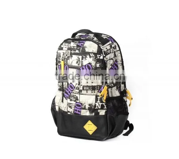 2015 New Printed Canvas School Backpack Leisure Bag Hiking Sports Backpack photo-3