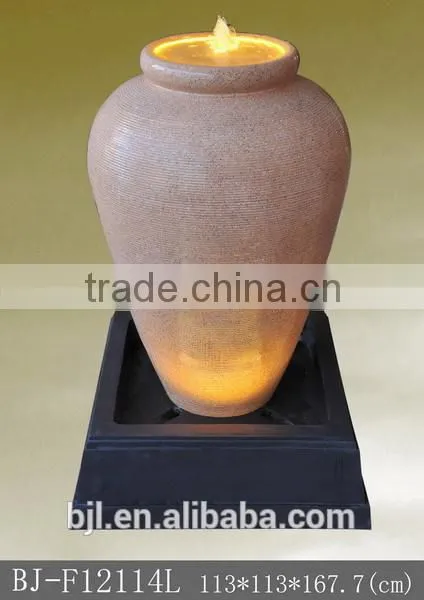 hotel decorative led resin vase fountain