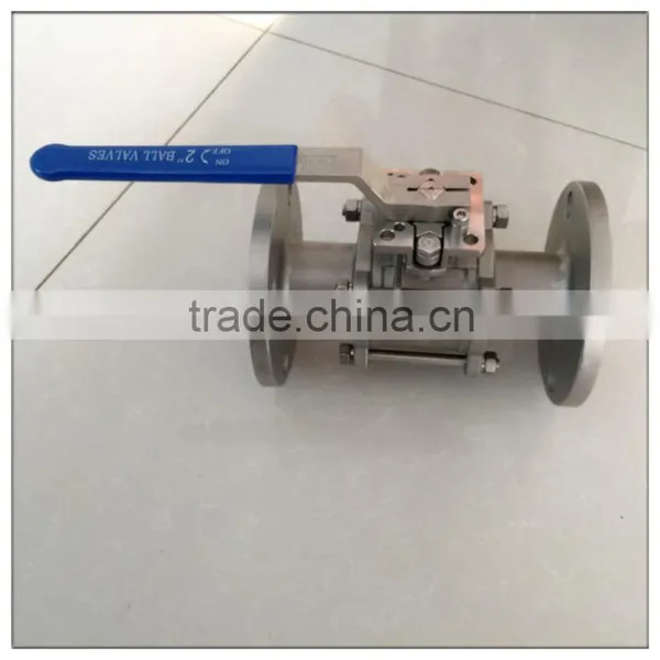 3-PC Flanged Stainless Steel DN50 Ball Valve for Nitric Acid