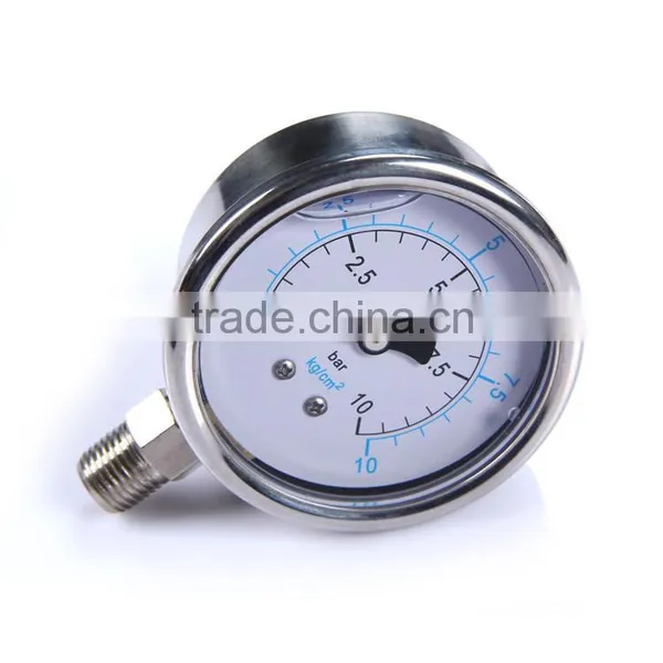 Glycerin Silicon Liquid Oil Filled Bourdon Tube Pressure Gauge photo-2