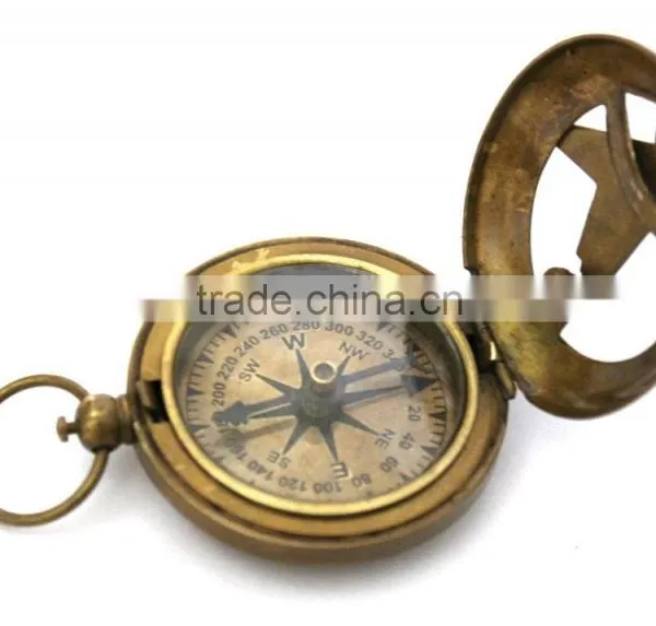 Brass Magnetic Direction Sundial Compass -pendant Compass Push Button Compass13327 photo-3