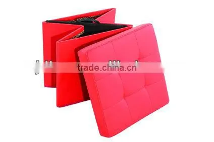 pu Leather Upholstery Foldable Storage Ottoman Lower Price(DO-6103)