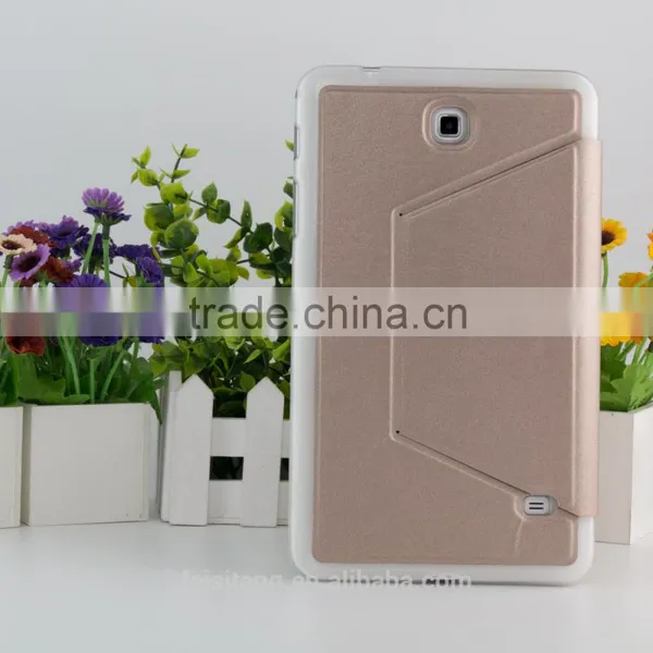 Flip Stents pu Leather Holster Tpu Transparent Soft Shell 8.0 Inch Case For Galaxy Tab4 Tablet T330 T331 photo-4