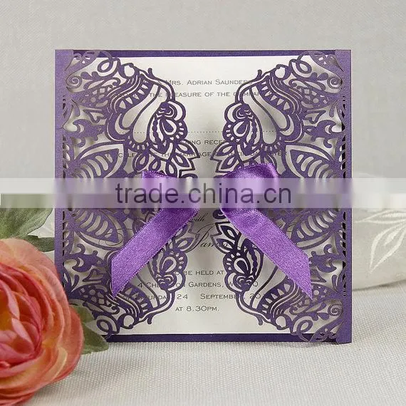 Intricate Filigree Lace Laser Cut Gatefold Save the Date, Thank You, Reply Card Handmade Personalized With Envelope Many Colours photo-3